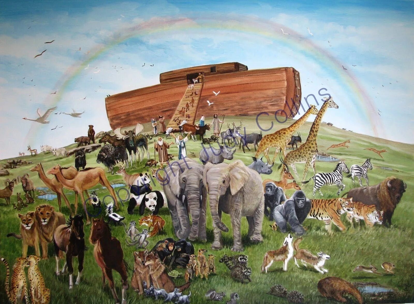 Ковчег с животными. Ноев Ковчег (Noah's Ark). Всемирный потоп и Ноев Ковчег. Эдварда Хикса “Ноев Ковчег” (1846)..