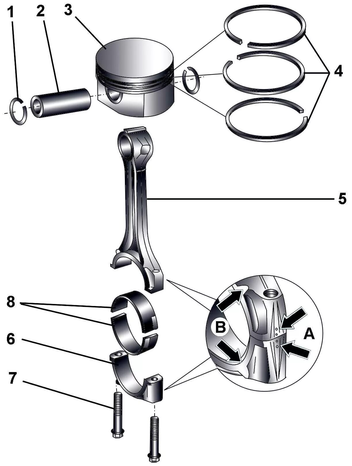 Метки шатунов. Сборка шатуна с поршнем ВАЗ 2110 8 клапанов. Поршень Ауди 1.8. Сборка шатунно-поршневой группы 4м50. Шатунно поршневая группа двигателя w210 2.3 бензин.