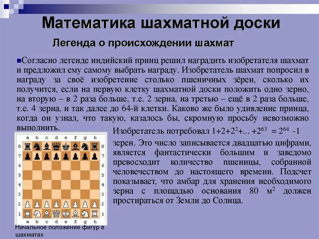 Легенда о зернах и шахматной доске. Математика на шахматной доске. Математичесик езадачи на шахматной доске. Легенда о происхождении шахмат.