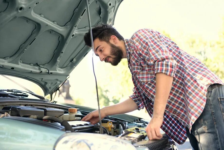The engine is under the