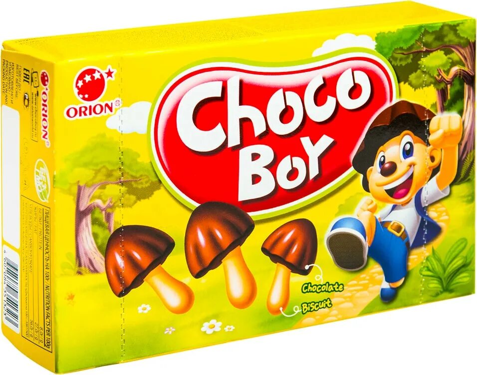 Jelly boy orion. Орион Чоко бой. Печенье Orion Choco boy. Печенье Чоко бой Орион 45 гр. Choco boy грибочки 45 г.