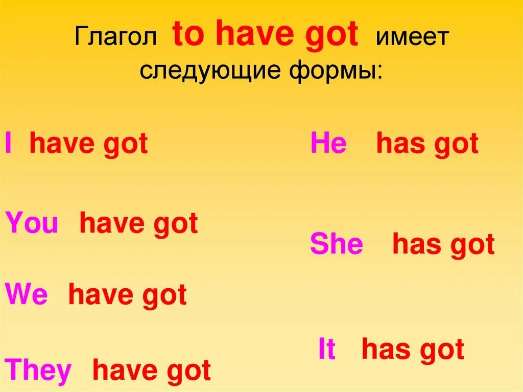 Вторая форма глагола has. To have & have got (глагол "иметь"). Глаголы have got и has got в английском языке. Глагол have has got утвердительная форма. Глагол иметь в английском.