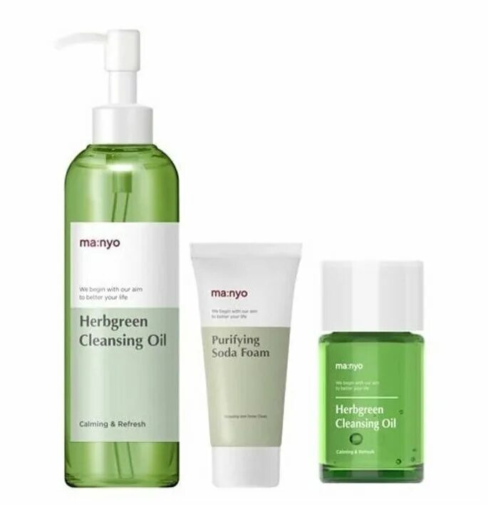 Гель для умывания manyo. Manyo factory herbgreen cleansing oil full care set (200ml+25ml+20ml). manyo factory herbgreen cleansing oil special set(200ml+40ml). manyo cleansing soda foam. herb green cleansing oil 200ml.