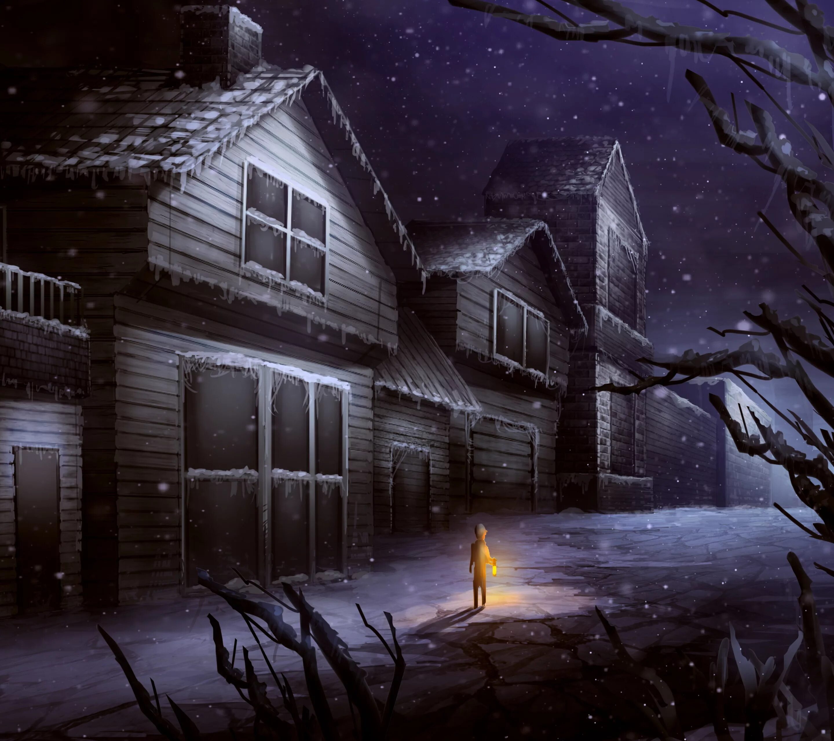 Темная деревня 2. Темная деревня. Дом в ночном лесу. Дом ночью. Зимняя ночь.