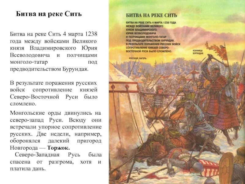 Битва на сити 1. Битва на реке сить 1238.