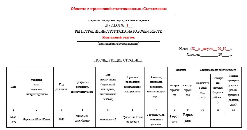 Инструктаж по пожарной безопасности как заполнять. Пример заполнения журнала регистрации инструктажа по охране труда. Журнал по охране труда заполненный. Ведение журнала инструктажа на рабочем месте по охране труда. Как заполнять журнал охраны труда.