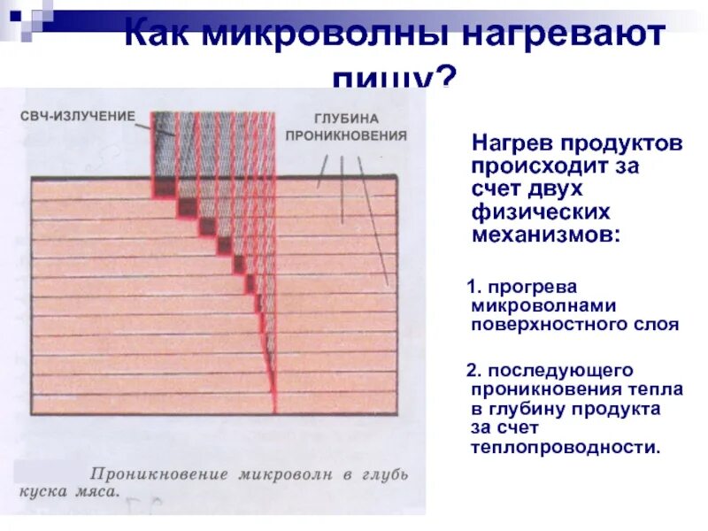 Проникнуть в глубь. Глубина проникновения микроволнового излучения. Глубина проникновения СВЧ излучения. Глубина проникновения СВЧ. СВЧ волны глубина проникновения.