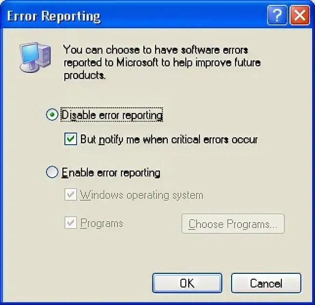 Disable msie. Ошибка advanced error reporting. microsoft error reporting. software error. err-disabled.