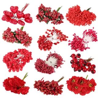 Красные искусственные цветы