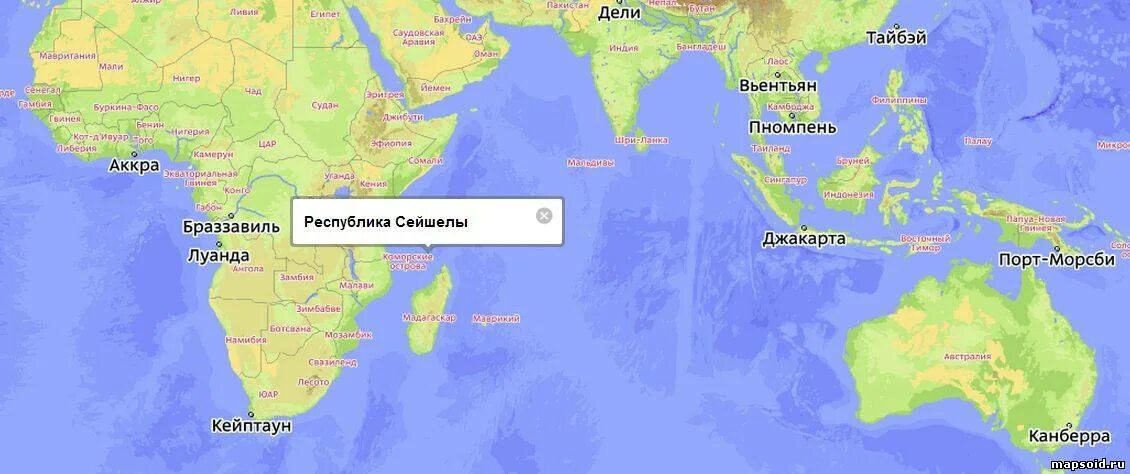 Остров новая Каледония на карте. Сейшелы на карте.