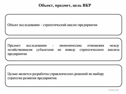Объект и предмет вкр