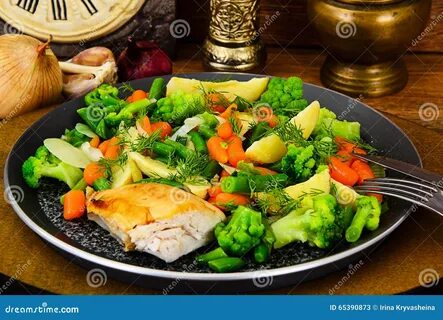Курица с овощами на пару