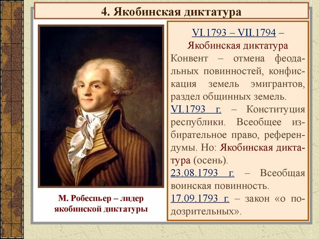 Якобинцы (1793—1794). Робеспьер 1793. Лидеры якобинской диктатуры во Франции. Приход к власти во франции якобинцев дата