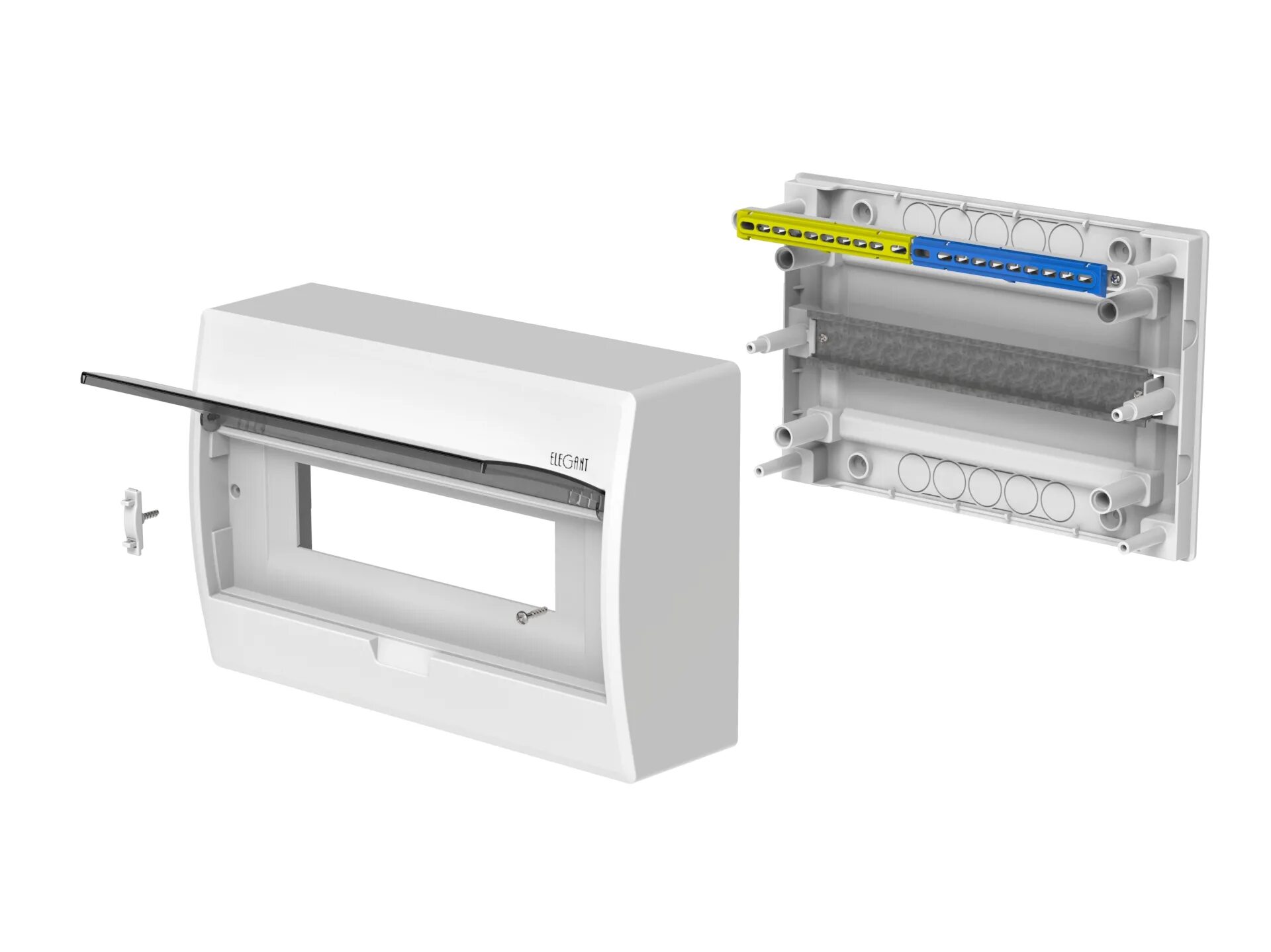 Бокс навесной 2ряда 12 мод 434x354x105мм n/pe 3x6x16+3x10 белая дверь ip40 Eco Box Elektro-Plast. Щит встраиваемый Elegant 2x18m. Щит навесной Eco Box мультимед ts35+2x МП. Elegant RN 2/24 pe+n ip40.