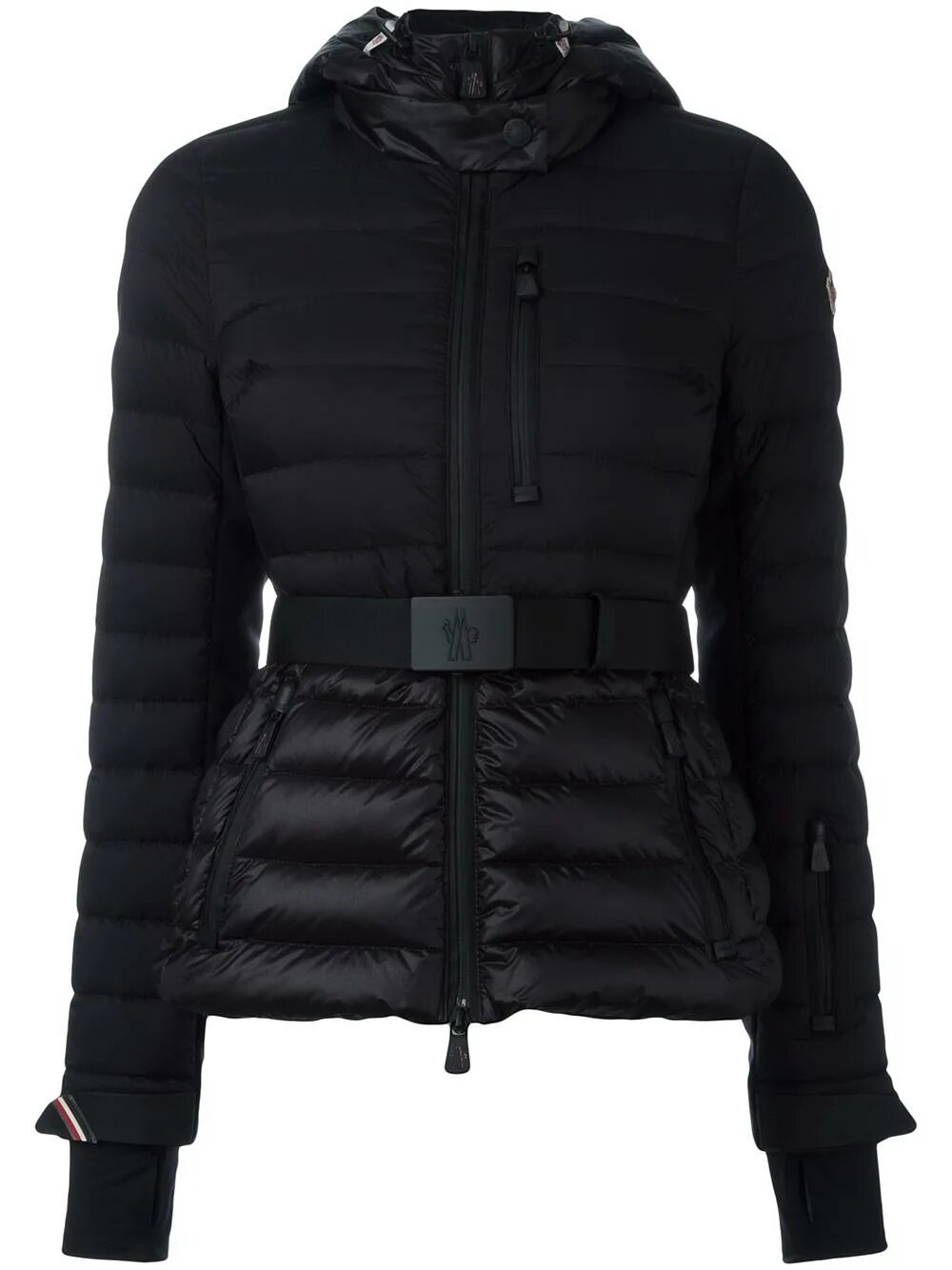 Черная куртка с поясом. Moncler Grenoble пуховик женский. Куртка монклер черная. Moncler Grenoble 2022. Пуховик монклер женский черный с поясом.