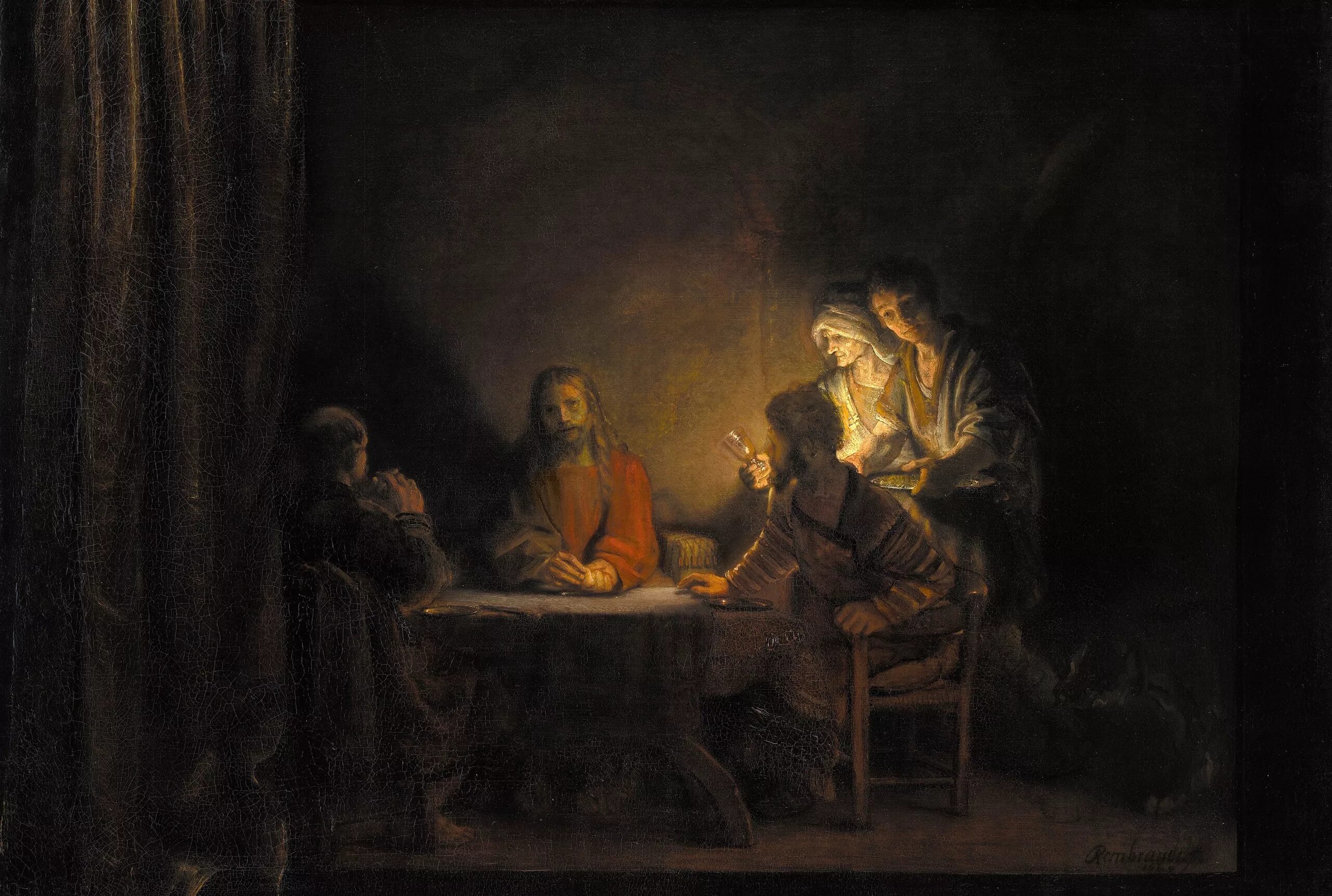 Рембрандт Христос в Эммаусе. Рембрандт Христос в Эммаусе 1629. Рембрандт ужин в Эммаусе 1648. Рембрандт вечеря в Эммаусе. Караваджо ужин