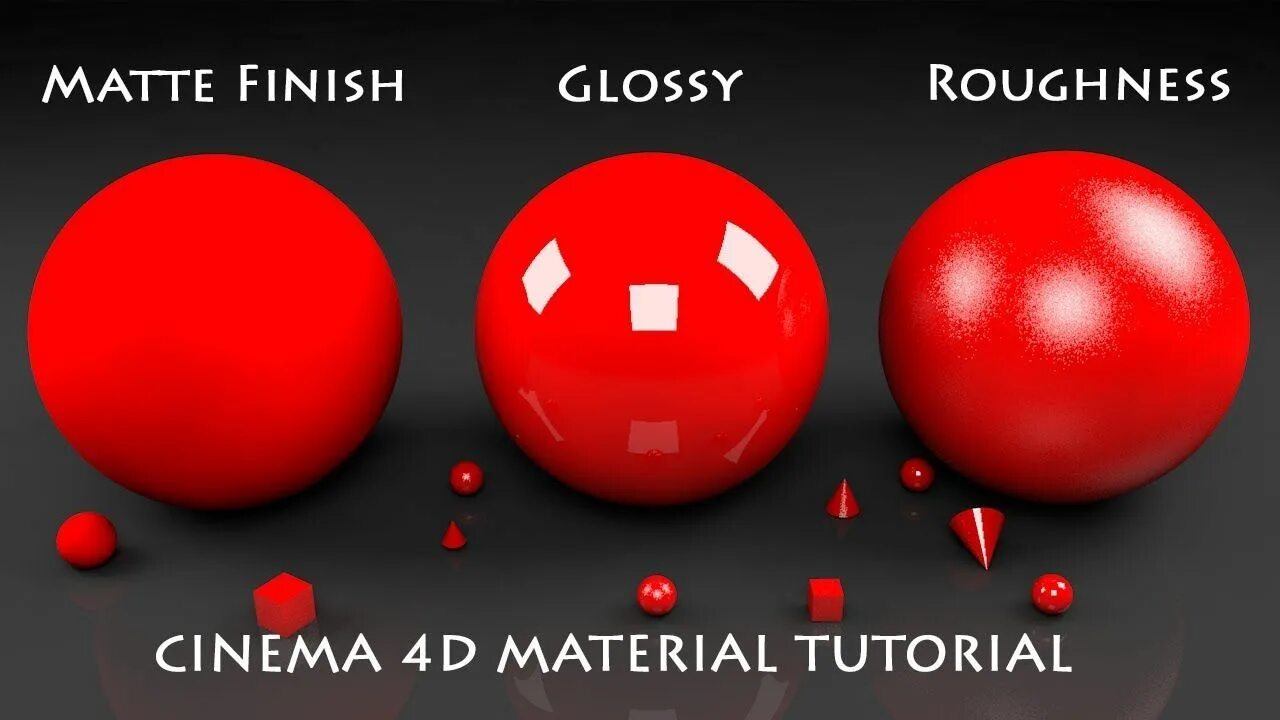 Roughness in cinema4d. Glossy material. 3d materials Effect. Material effect