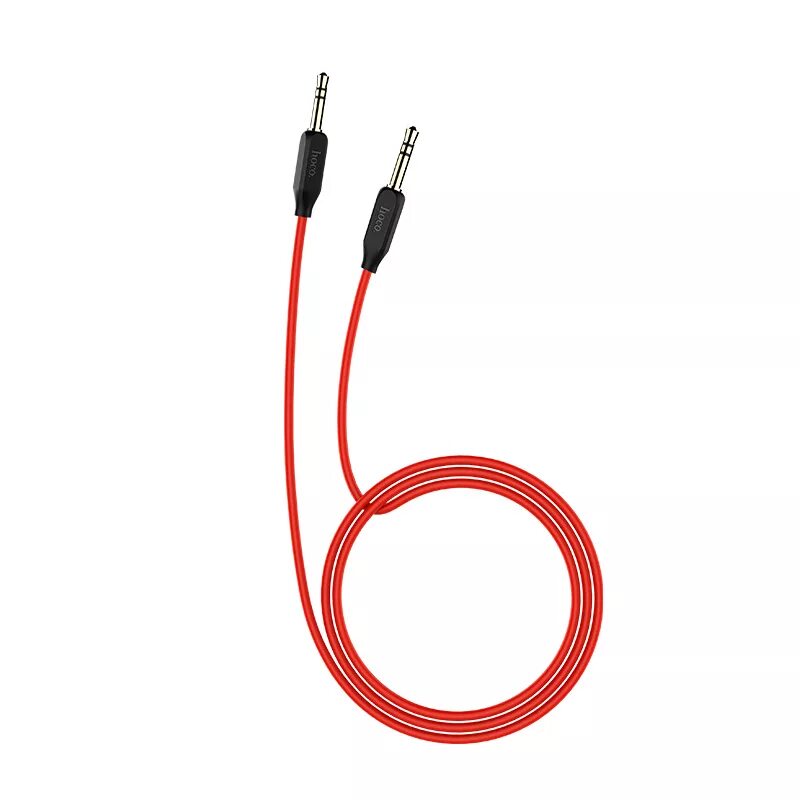 5. Upa02 aux spring audio cable (with mic) - black. Hoco branding. 5. 5mm 1.