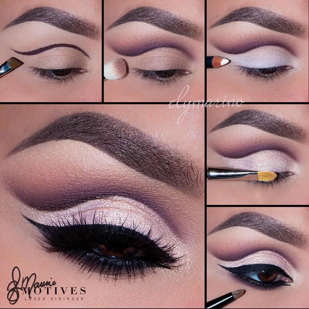 Cut Crease макияж. Пошаговый макияж. Макияж Вечерний пошаговое. Пошаговый макияж глаз.