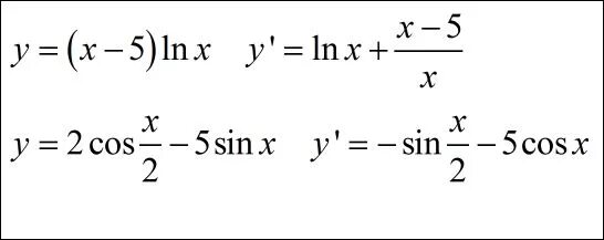 Производная функции x^5 LNX. Y X cosx производная. Y 5cosx производная функция. X 5 LNX производная.