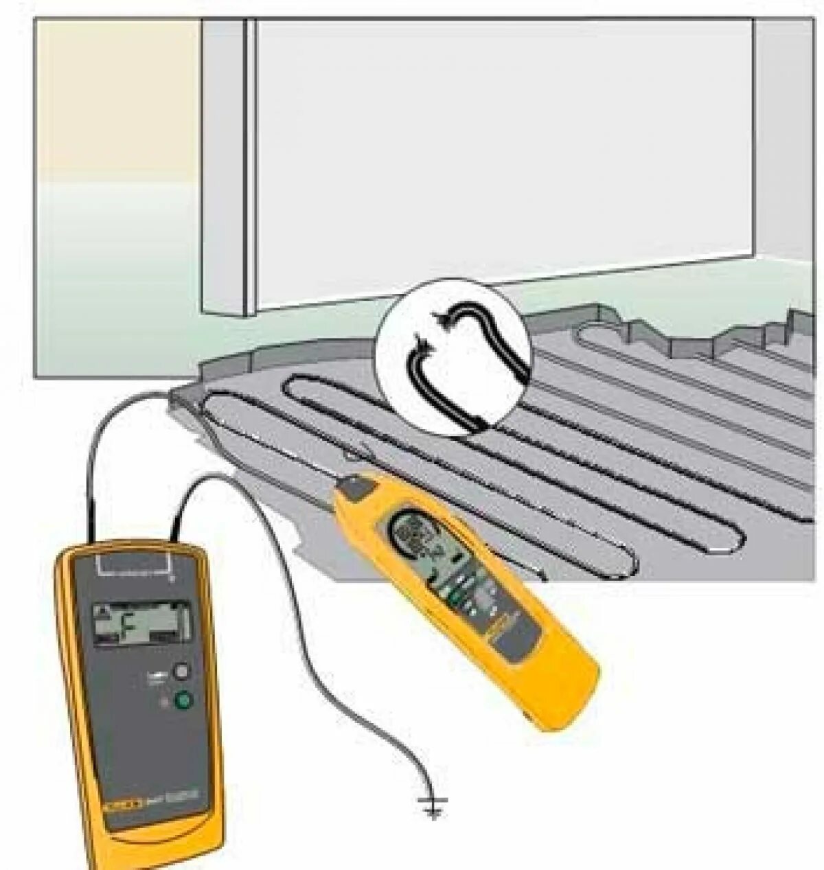 Кабелеискатель Fluke 2042. Прозвонить теплый электрический пол. Неисправности электрических теплых полов. Поиск обрыва кабеля.