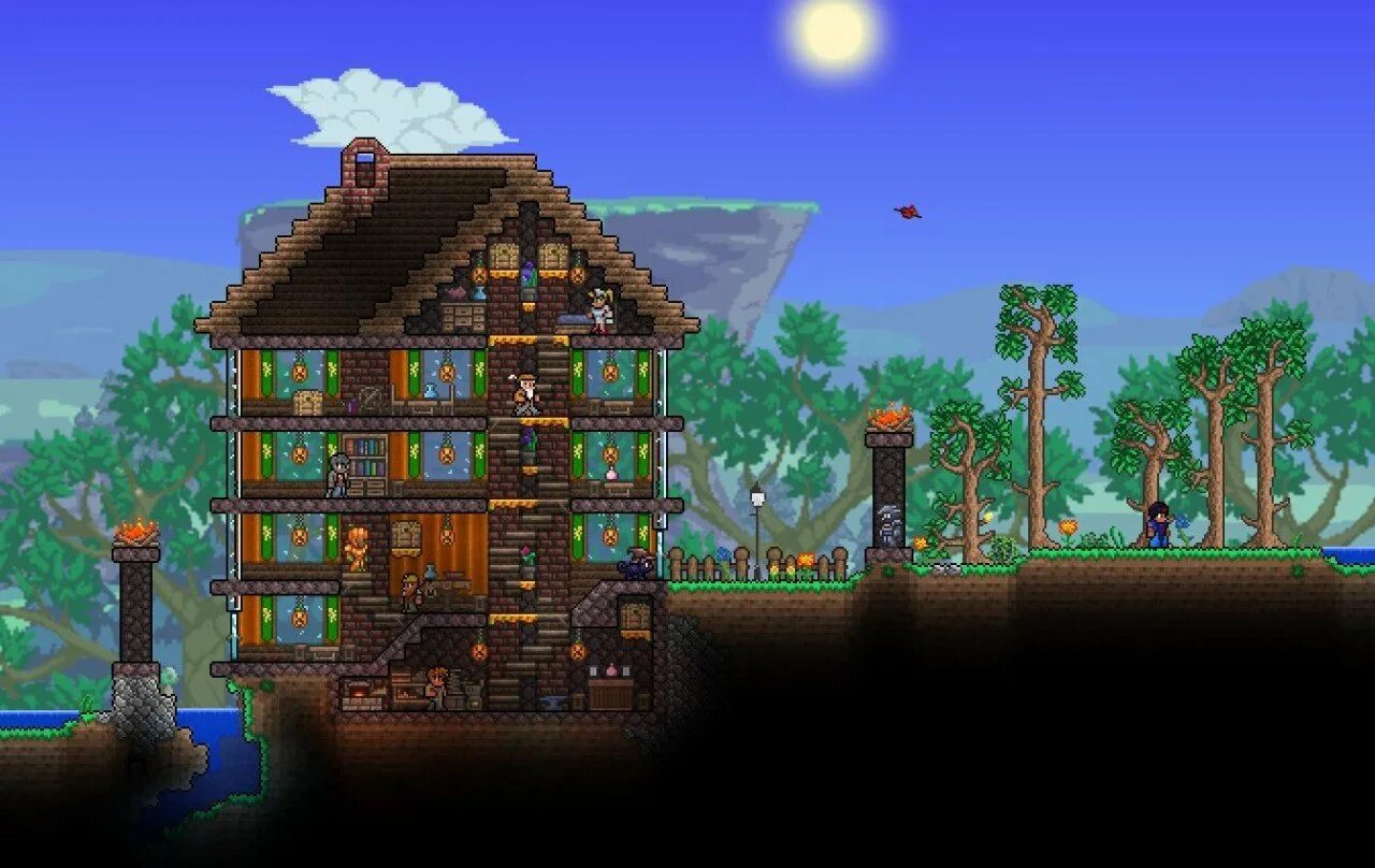 Terraria дома. Дом в террарии 1.4. Домики в террарии. Хэллоуин террария дом. Стартовый дом террария.