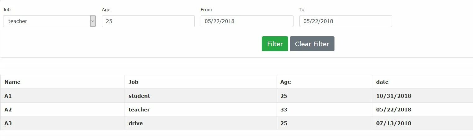 Datatable search. Datatable search