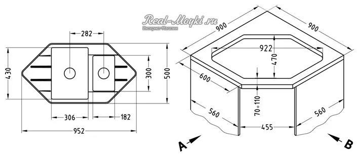 Размеры стола мойки. Мойка угловая 900х900х750 лабораторная чертеж. Кухонная мойка Gerhans a11 чертеж. Столешница трапеция 900 900 чертеж. Угловая мойка для кухни чертеж 600.