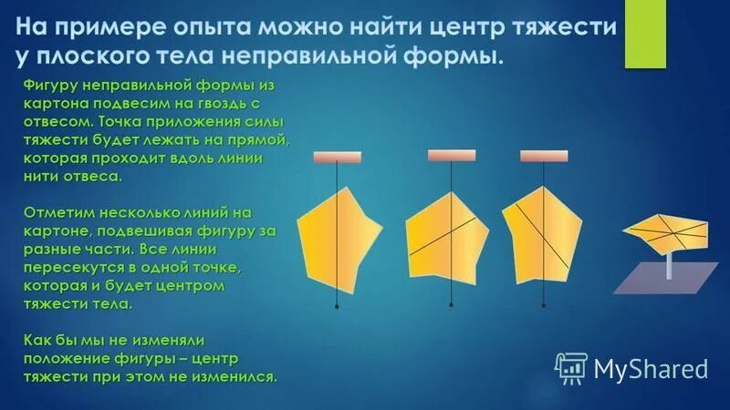 Как определить центр тяжести тела. Как определить центр тяжести тела