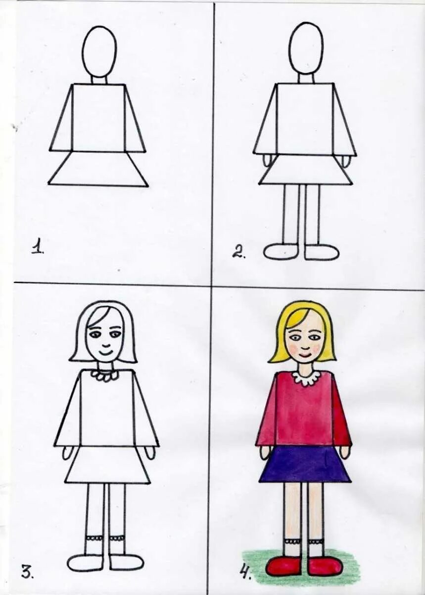 Схема рисования человека для детей. Этапы рисования человека для детей. Пошаговое рисование человека для детей. Схема рисования человека в старшей группе. Рисовать человека живет