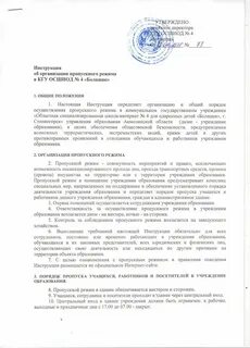 Инструкция охрана пропускной режим