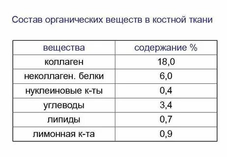 Хим состав костной ткани