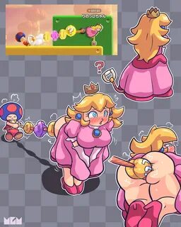 princess peach, toad (mario), super mario bros., anal, anal beads, anal bea...
