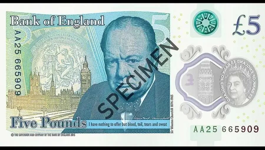 The five pound note. The five pound note
