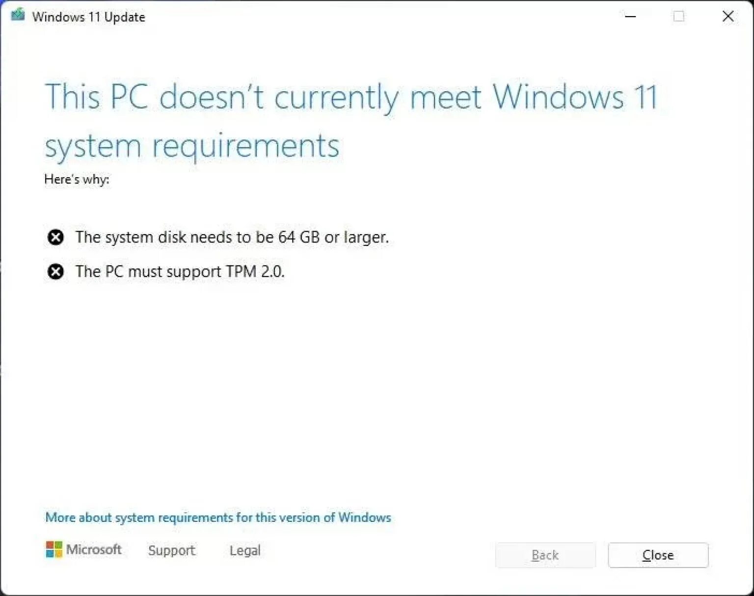 Windows 11 Error.