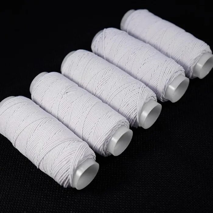 Нитки gamma "спандекс", 60% латекс, 40% полиэстер, 10*25 м, 27 я, №203. Нить эластичная прозрачная 200 м. Резиновая нитка. Нитки швейные эластичные спандекс гамма. Эластичная нить резинка prym.