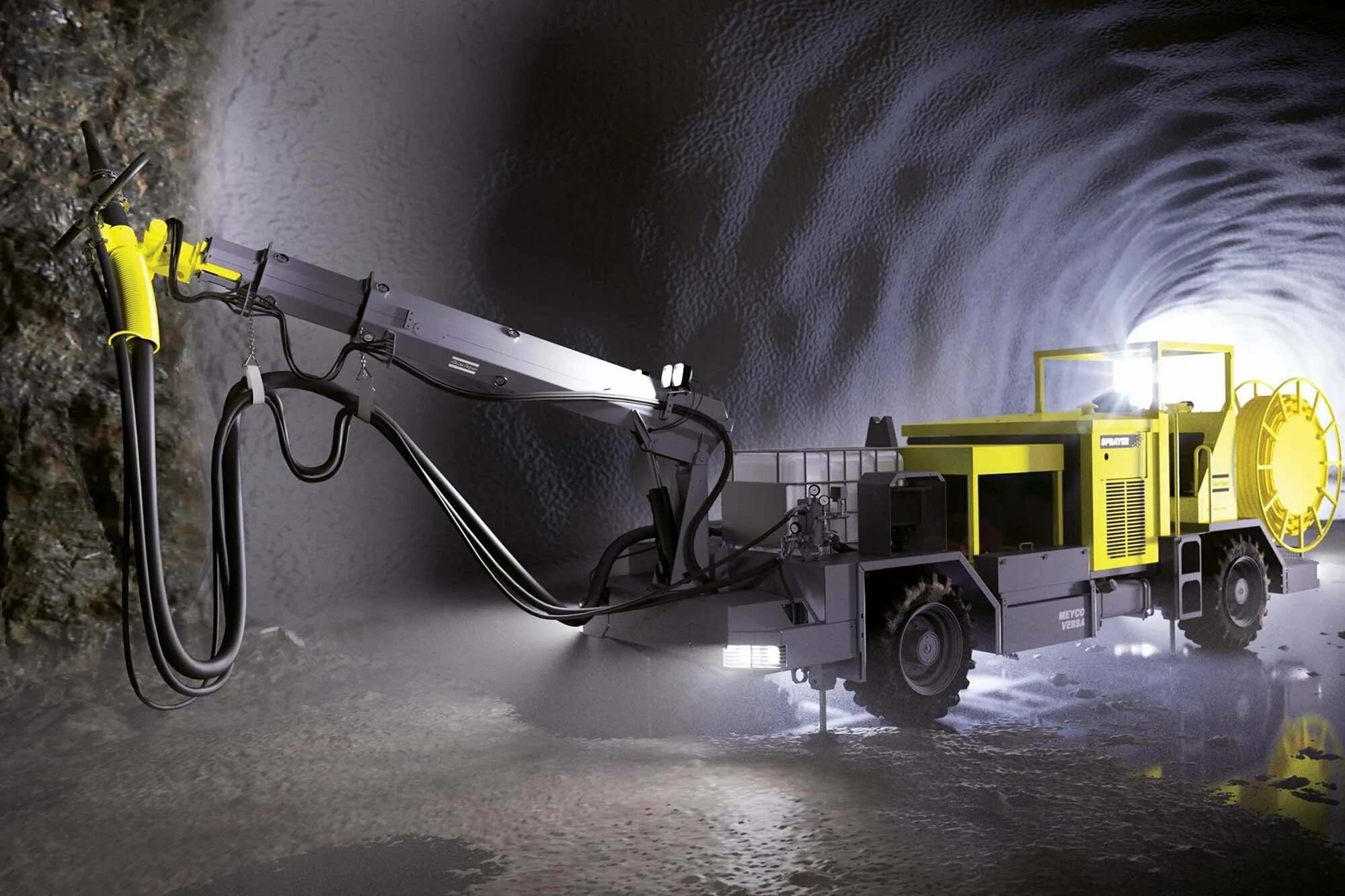 Подземные самоходные машины. Токопроводящий бетон Shotcrete. Atlas Copco горное оборудование. Подземная торкрет машина Jacon Midjet MK4.5. Epiroc Simba m6c.