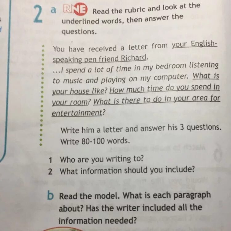 Write questions to the underlined. Answering your questions письмо. Read the rubric and answer the questions 5 класс. Read the rubric and underline the Key. Read the rubric and underline the Key Words.