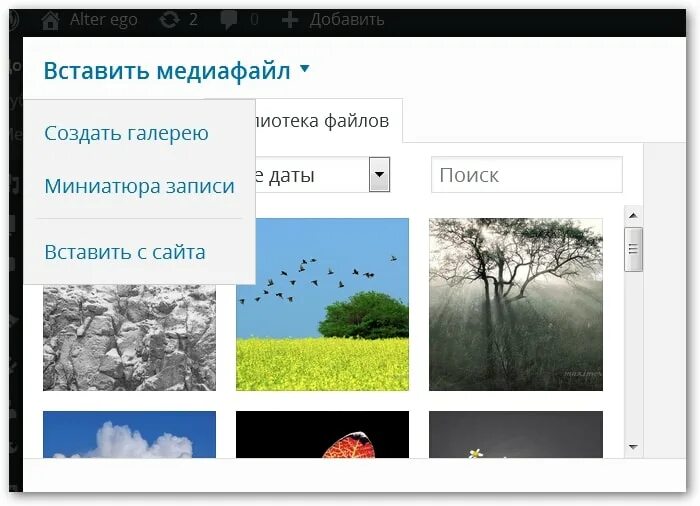 Добавления галерея. Добавления галерея