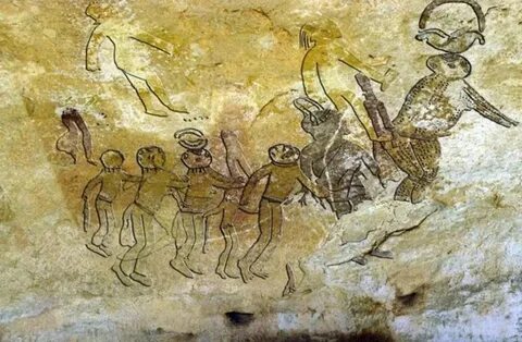 Древнеегипетские настенные росписи и рисунки первобытных людей