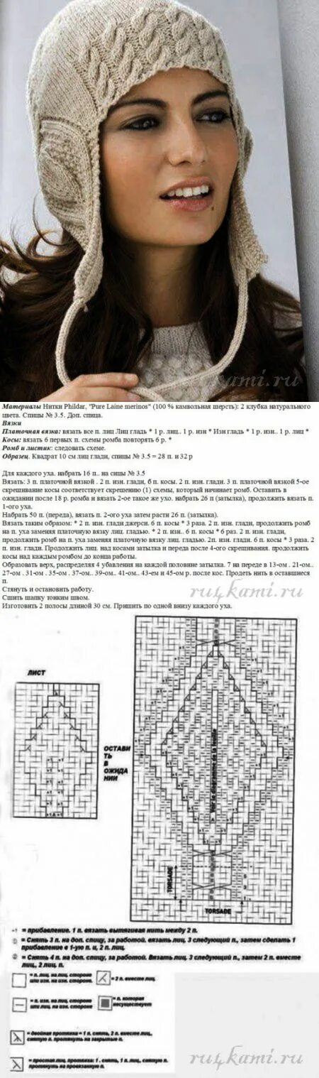 Схема шапки с ушками спицами для женщины. Шапка вязаная женская спицами с ушками описание. перуанская шапка описание схема. перуанские шапки с ушками с описанием и схемой.