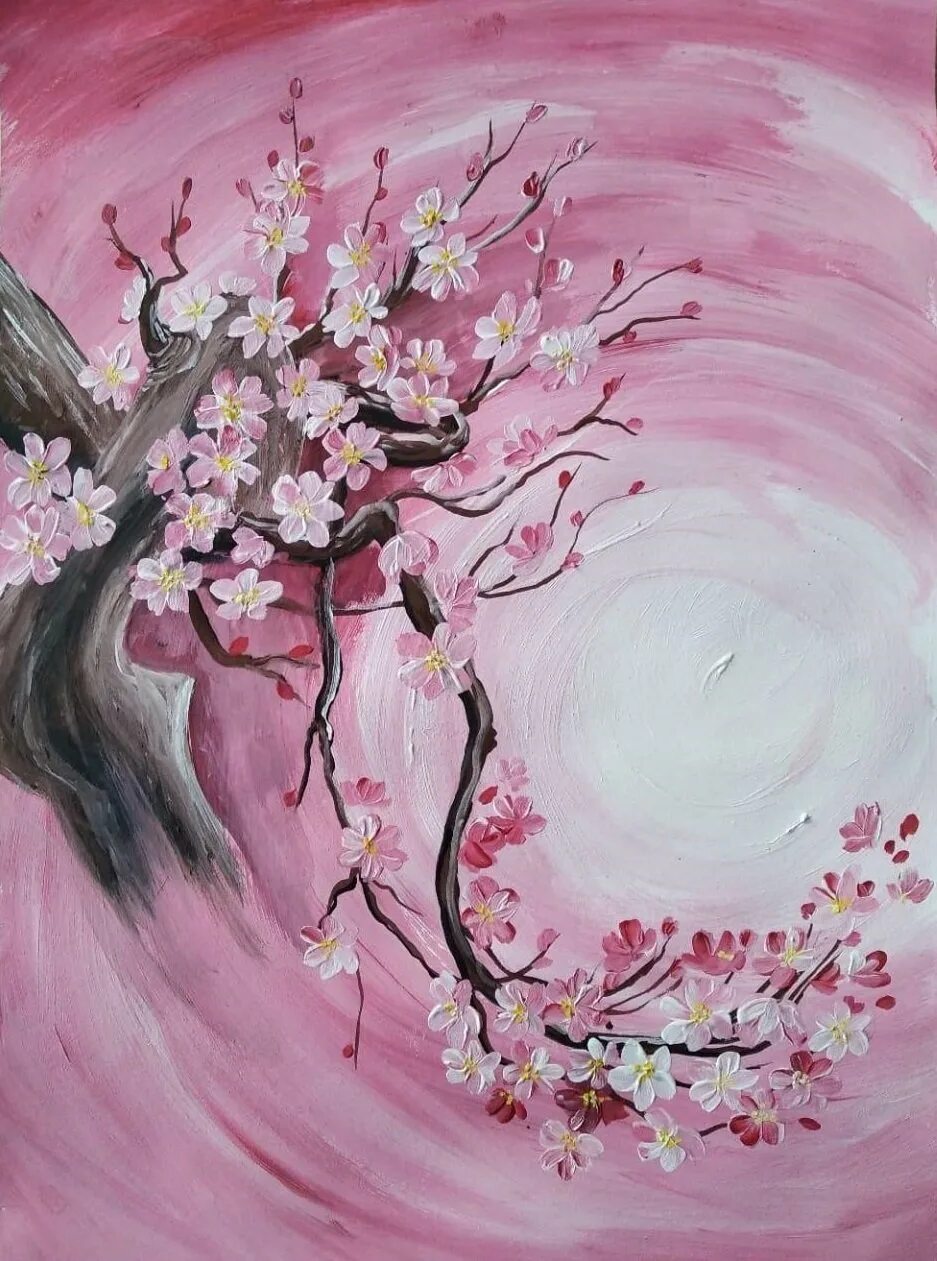Сакура красками. Правополушарное рисование Сакура. Цветущая яблоня правополушарное рисование. Правополушарное рисование дерево Сакура. Сакура рисунок.