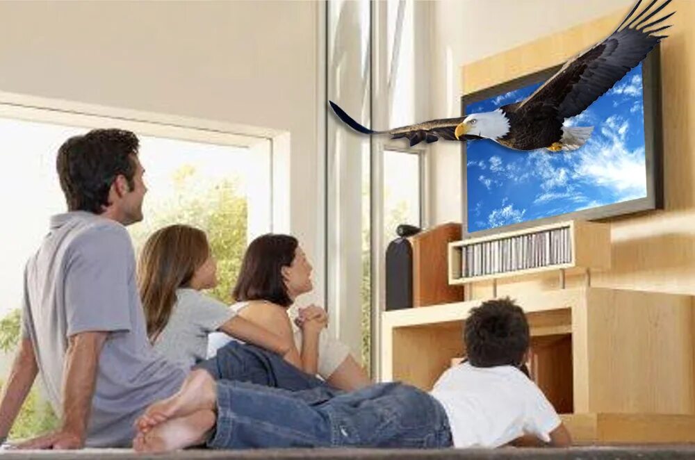 Тоже есть телевизор. 3d Телевидение. Телевизор будущего. Реклама 3д телевизора. Трёхмерное Телевидение.