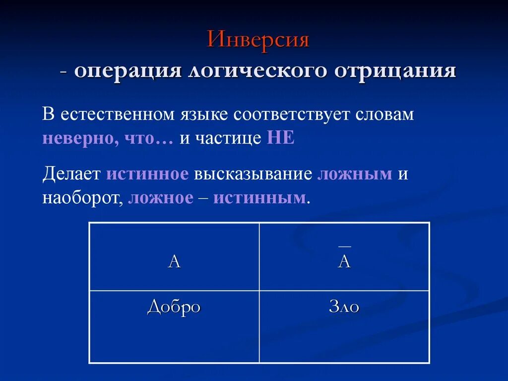 Операция которая называется логическим отрицанием это. Отрицание логическая операция. операция отрицания в логике. инверсия логическая операция. операция логического отрицания соответствует логической операции.