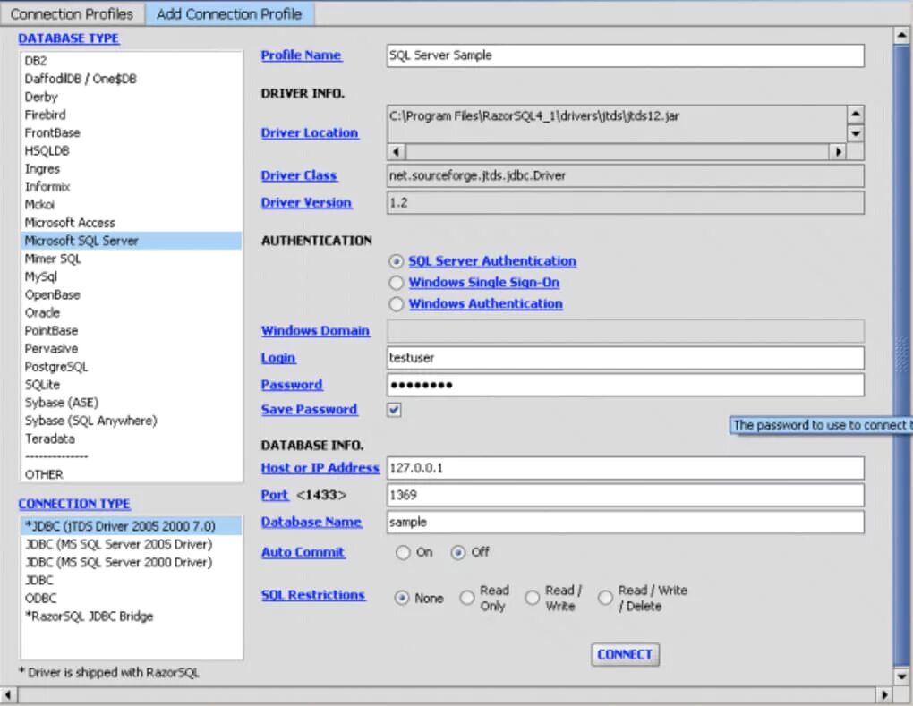 Driver class postgresql