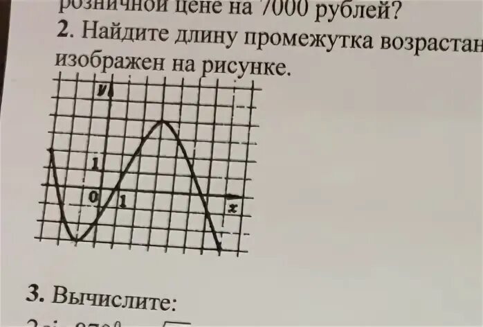 Найдите длину наибольшей промежутка возрастания функции