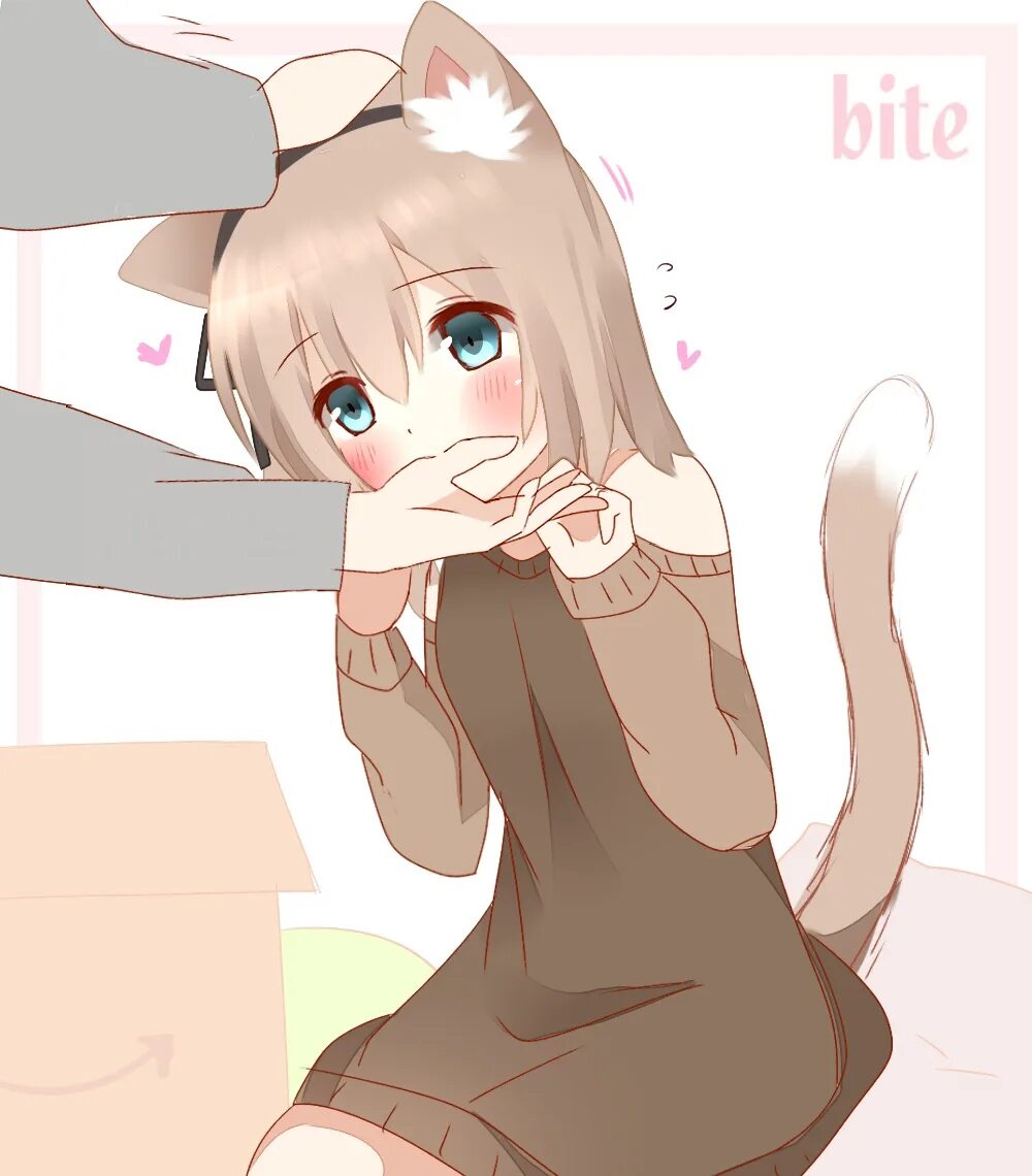 Neko petting. Неко. Неко тян гладят.