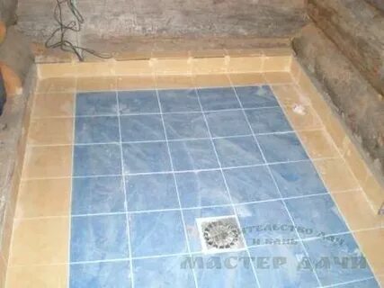 Укладка плитки в бане с уклоном
