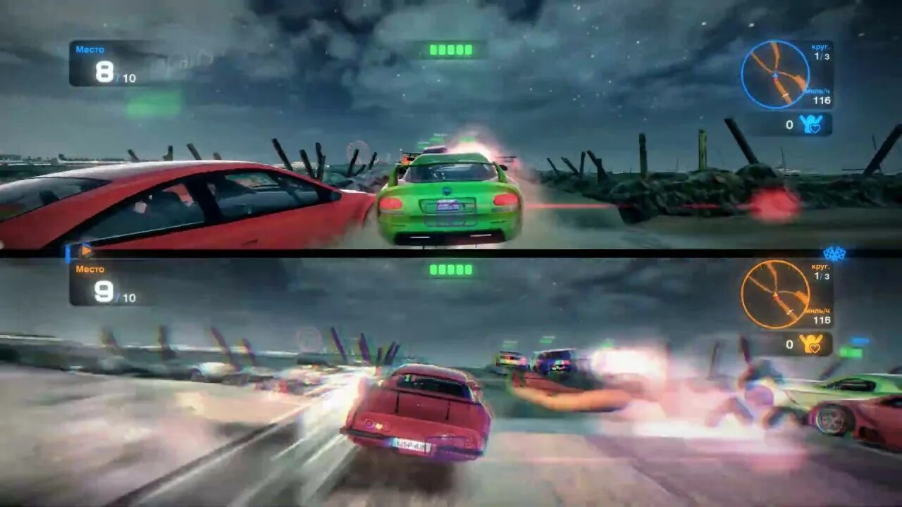 Можно ли играть вдвоем на одном компьютере. Blur игра split screen. blur сплит скрин. blur 2 игра игра. split/second на одном экране.
