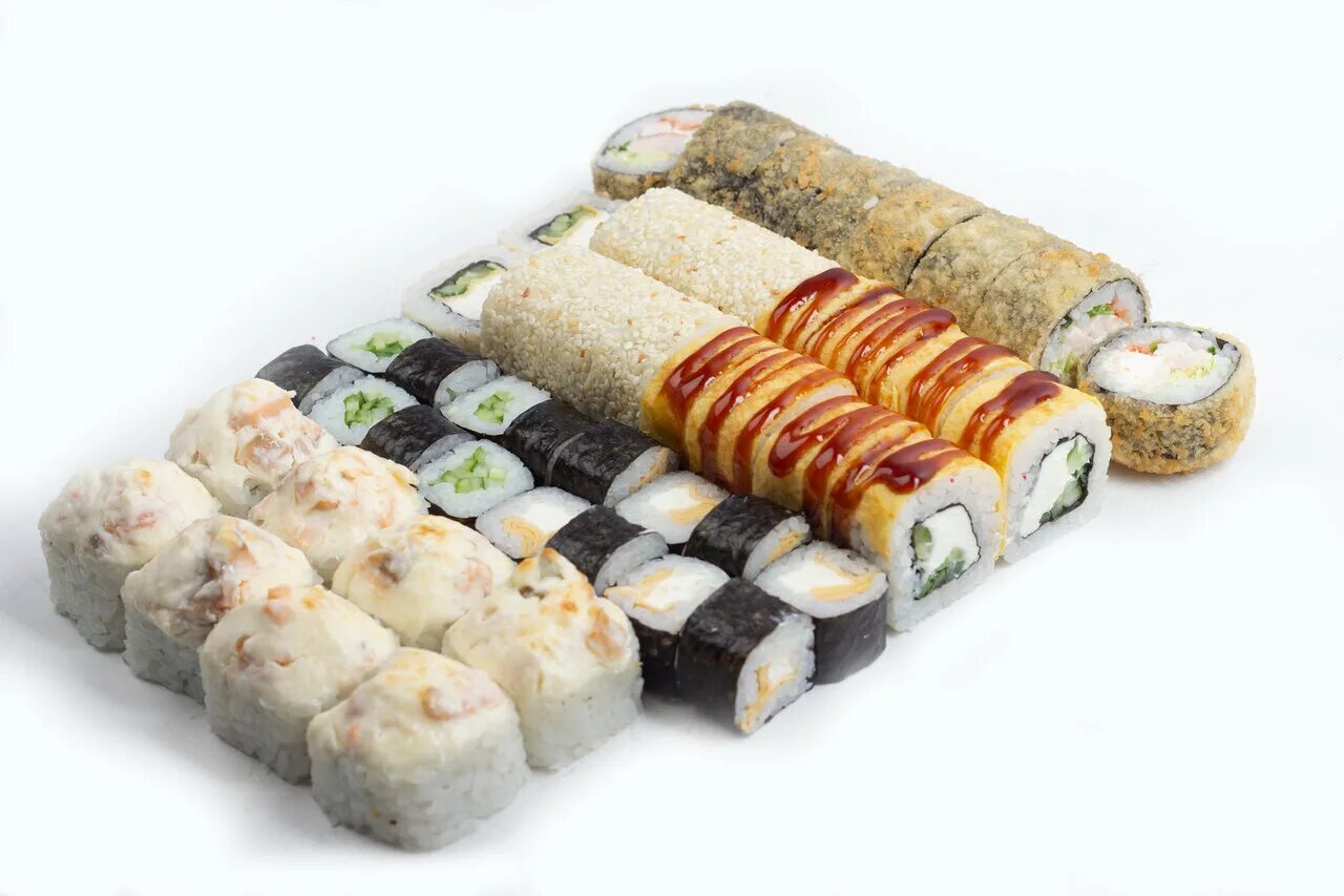 Суши нежный лосось. Сет калифорния 40 шт. Суши нежный лосось. Империя вкуса доставка японской кухни. Сет калифорния 40 шт.